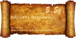 Bánffi Szironka névjegykártya